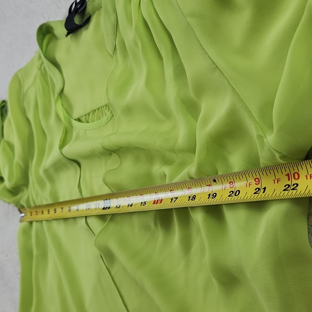 Vibrant Green Sheer Top NWT Size S Alison Sheri - Picture 10 of 11